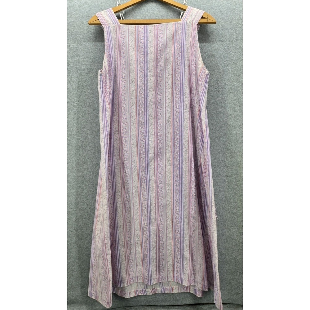 Vtg Patti J Larwin Nightgown Sleeveless House Coat Purple Floral Cottage Sleep S - Picture 4 of 8